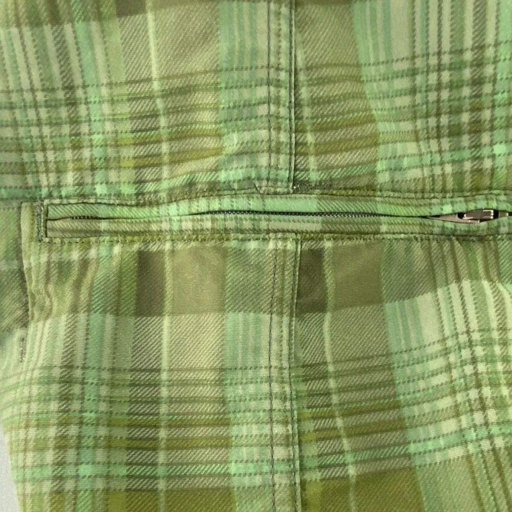 Patagonia green plaid wayfarer board short swim trunks, 34